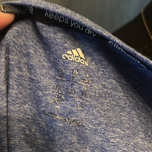 Blue ADIDAS short Sleeve V Neck - Picture 3 of 4